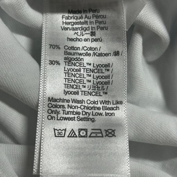 Madewell Women's Side Cinch Crewneck Stitching Detail White Tee Top L Large New - Picture 8 of 8